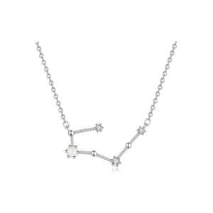 VIKI LYNN 925 Sterling Silver Created Opal Zodiac Necklace